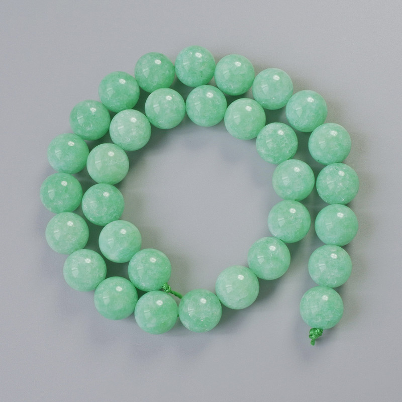 Amazonite Beads natural stone smooth ball, diameter 12mm+-, length 38cm+- on thread