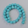 Aquamarine Beads natural stone smooth sphere, diameter 12mm±, length 38cm± on fishing line