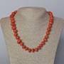 Red Jasper Necklace natural stone faceted, diameter 12×10 mm ±, length 45-48 cm ±