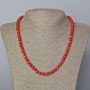 Natural Coral Necklace with Smooth Rondelle Beads, 7x5mm, length 45-49 cm