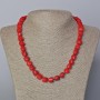Natural coral bead necklace, faceted beads, diameter 9x10mm±, length 45-50cm±