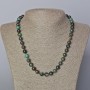 Chrysocolla necklace with natural stone, smooth beads, diameter 8.5 mm, length 45-48 cm