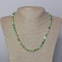 Chrysocolla Necklace with Natural Stone Smooth Bead, diameter 6.5mm, length 45-49cm
