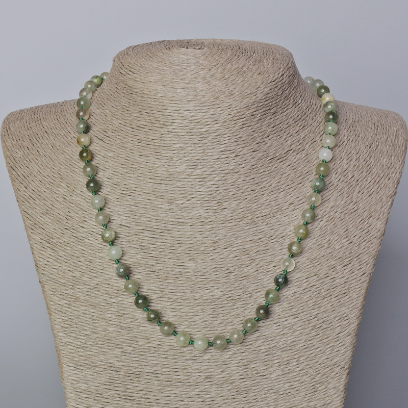 Phantom Quartz with Rutile Natural Stone Smooth Bead, 6.5mm diameter, length 45-50cm