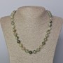 Phantom Quartz with Rutile Necklace, natural stone, smooth bead, diameter 10mm, length 45-50cm