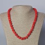 Necklace of natural coral, smooth rondelle, diameter 10x8mm, length 45-50cm