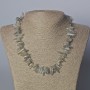 Labradorite Necklace Natural Stone Chip "Needle", diameter 16×3 mm+-, length 45-50 cm+