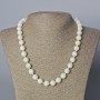 Necklace of Natural Mother-of-P Pearl, smooth round beads, 10mm diameter, length 45-50 cm