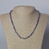Necklace of natural iolite gemstone, faceted cube, cube diameter 4.5mm ±, length 45–49cm ±