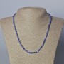Sodalite Necklace Natural Stone Faceted Cube Beads, 4 mm diameter ±, length 45-49 cm ±