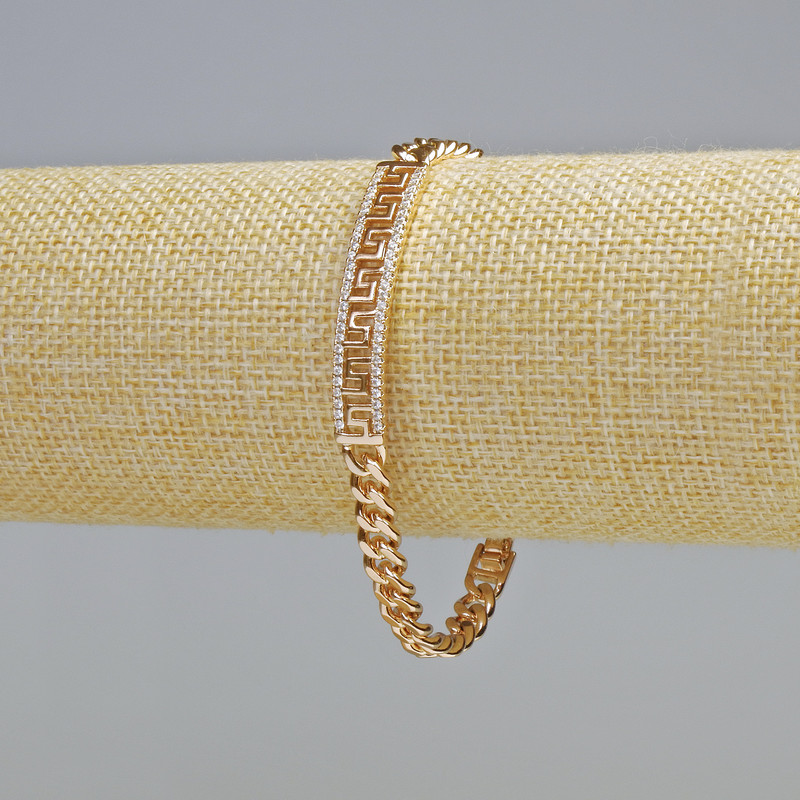 Bracelet Xuping Gold Plating 18K with White Rhinestones, 6mm thick, 7mm±, length 19cm±