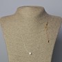 Pendant with White Crystal, 6mm± Diameter on Invisible Wire with Clasp Xuping 18K Gold Plating, 0.8mm Thickness, 45-50cm Length