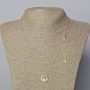 Xuping Chain, 18K Plating, 1mm Thick with White Crystal Pendant and Bead, 12x13mm ±, Length 46-51cm ±