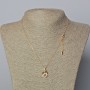 Xuping Chain with 18K Gold Plating, 1mm Thick, with Swan Pendant and White Crystals, 20×12mm ±, Length 42-45cm ±