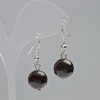Garnet Earrings Natural Stone Smooth Bead, diameter 12.5mm±, length 33mm±