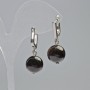 Garnet Earrings with natural stone, smooth balls, diameter 12.5mm±, length 30mm± with English clasp