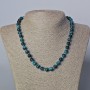 Necklace Turquoise Cat's Eye Natural Stone Smooth Bead, 8mm diameter+, length 45-48cm+
