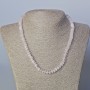 Rosy Quartz Necklace with natural stone discoid beads, diameter 7×3 mm, length 45-47 cm