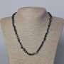 Necklace of Sunstone Obsidian natural stone unpolished faceted beads, diameter 6mm+-, length 45-48cm+