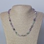 Fluorite Necklace, natural unprocessed stone faceted beads, diameter 6x8mm±, length 45-49cm±