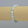 Aquamarine Natural Stone Bead Stretch Bracelet 7mm±, 18 cm+