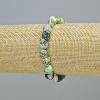 Bracelet Wildite natural stone faceted, diameter 10mm±, stretch, length 18cm+