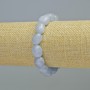 Aquamarine Bracelet, natural stone, faceted beads, 10x12mm, elastic, length 18cm