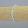 Bracelet Aquamarine natural stone smooth bead, diameter 6mm± (stretch), length 18cm+