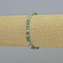 Emerald Bracelet with Natural Gemstone, Faceted Cube, 4mm±, Stretch, 18cm+