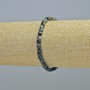 Bracelet Blue Turmaline Indigolite Natural Gemstone Faceted Cube, 4mm+- diameter, 18cm+ (stretch)