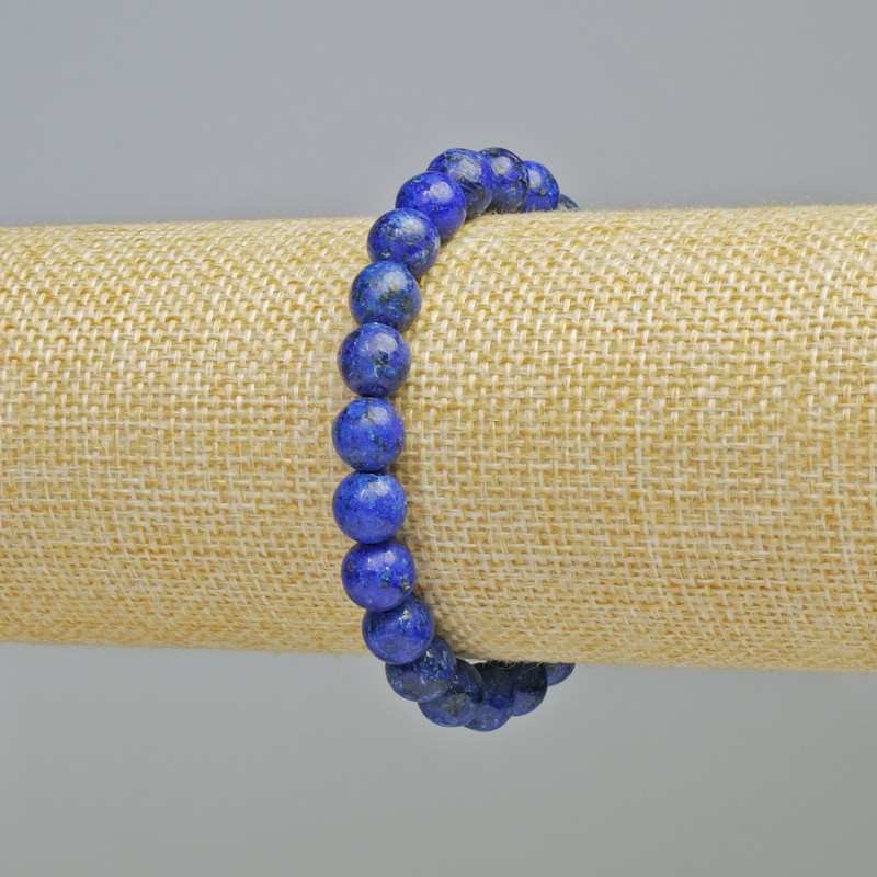 Lapis Lazuli Bracelet (piece) smooth bead, diameter 8mm± (stretch), length 18cm+
