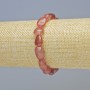 Strawberry Quartz Bracelet natural stone faceted, diameter 9x12mm± (stretch), length 18cm+
