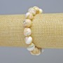 Bracelet, Natural Mother-of-Pearl, smooth bead, diameter 12mm± (stretch), length 18cm+