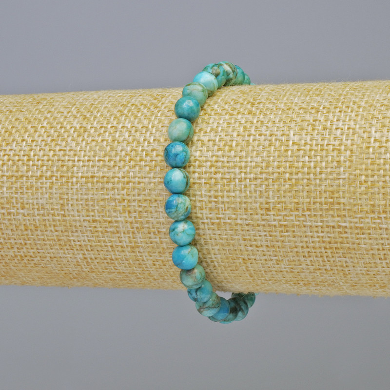 Bracelet Blue Jasper (synthetic) smooth bead, diameter 6mm± (stretch), length 18cm+
