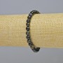 Bracelet Hawk's Eye Natural Stone Smooth Bead, diameter 6.5mm± (stretch), length 18cm+