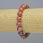 Rhodonite Bracelet, natural stone smooth round beads, diameter 10mm± (elastic), length 18cm+