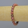 Rhodonite Natural Stone Bracelet, smooth round beads, 8mm± diameter, stretchy, 18cm+