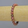 Rhodonite Natural Stone Bracelet, smooth round beads, 8mm± diameter, stretchy, 18cm+