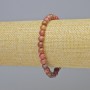 Rhodonite Bracelet, natural stone, smooth beads, 6mm dia. ± (stretch), length 7.1 in ±