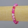 Bracelet Agate Raspberry Matte Natural Stone Smooth Bead, diameter 8mm+- (stretch), length 18cm+