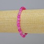 Agate Bracelet Raspberry Matte Natural Stone Smooth Beads, 6mm± (Stretch), Length 18cm+