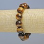Tiger's Eye Bracelet, natural stone smooth beads, diameter 14mm± (stretch), length 18cm+