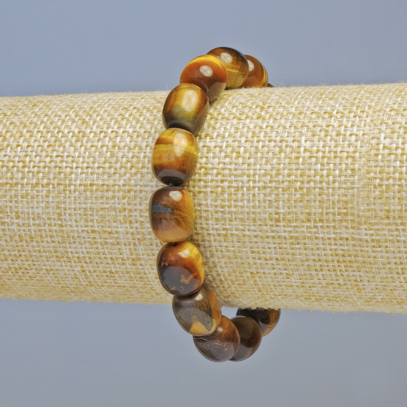 Tiger's Eye Bracelet natural stone bar, 10×12 mm ± (stretch), length 18 cm+