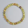 Grosular (Green Garnet) Bracelet with natural stone, smooth round beads, diameter 7mm±, elastic, length 18cm+