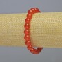 Carnelian Natural Stone Bracelet, smooth seed beads, 8mm diameter ± (stretch), length 18cm+