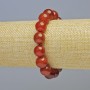 Carnelian Bracelet, natural stone, smooth round beads 12mm±, stretchy, length 18cm+