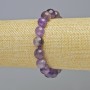 Amethyst Bracelet Natural Stone Smooth Bead, 10mm diameter ± (stretch), length 18cm+