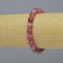 Tourmaline Rubellite Bracelet, natural gemstone, faceted bead ball, diameter 8mm± (stretch), length 18cm+