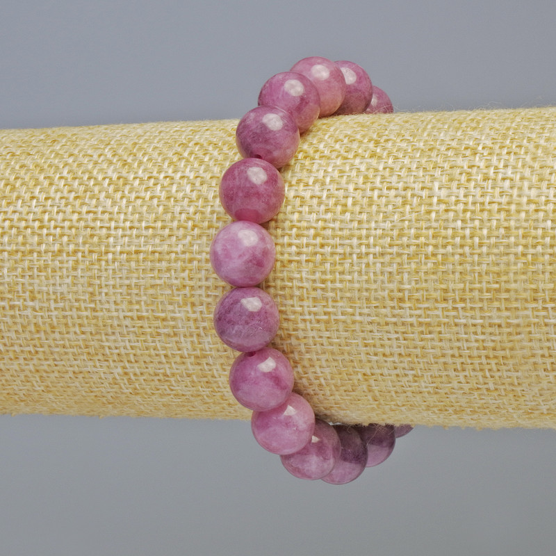 Tourmaline Rubellite Bracelet natural stone smooth beads, diameter 10.5mm± (stretch), length 18cm+