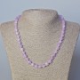Lavender Amethyst Necklace, faceted cube natural stone, 7mm diameter +/-, length 45-49cm +/-